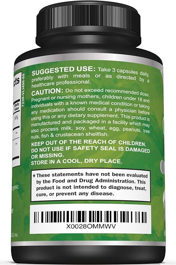 Sunergetic Premium Calcium D-Glucarate Supplement 500mg of 60 Capsules