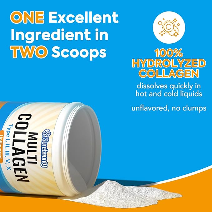 Multi Collagen Powder, Type I II 16oz