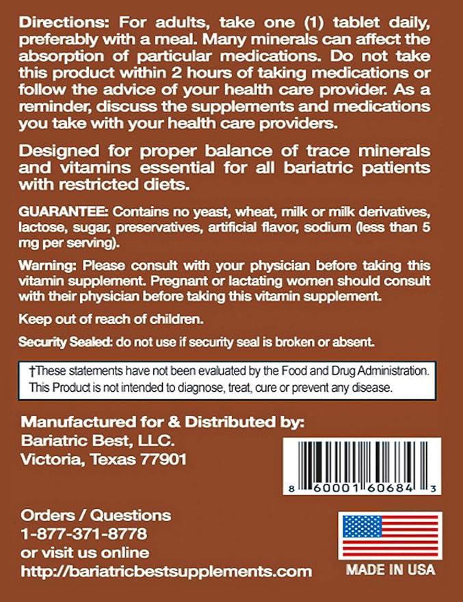 Bariatric Best Multivitamin Tablets – 90 Tablets