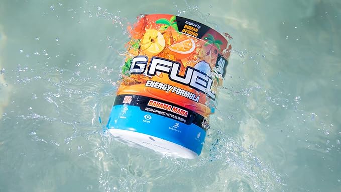 G Fuel Bahama Mama Energy Drink Powder, Pre Workout Caffeine Mix for Gaming, Sugar Free Focus Amino, Vitamin + Antioxidants, 9.9oz (Coconut & Pineapple, 40 Servings)