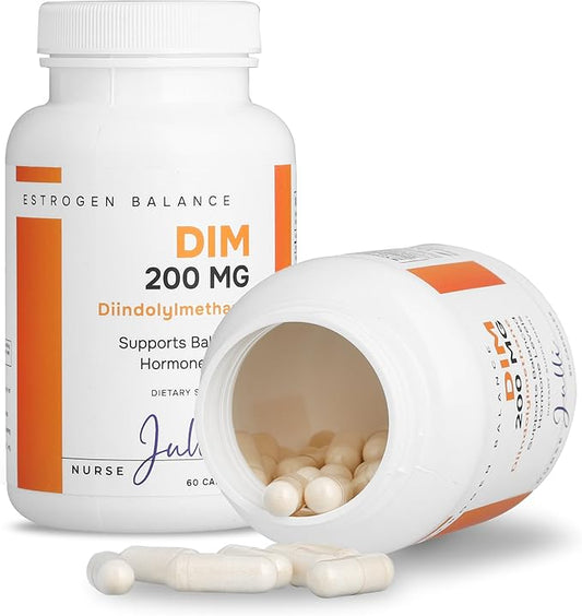 DIM Supplement 200mg | Estrogen Balance for Men and Women | Menopause, PCOS, Hormonal Acne Support & Antioxidant Support for Women | Boosted with Natural Metabolites | Manufactured in the USA | 60 Ct.
