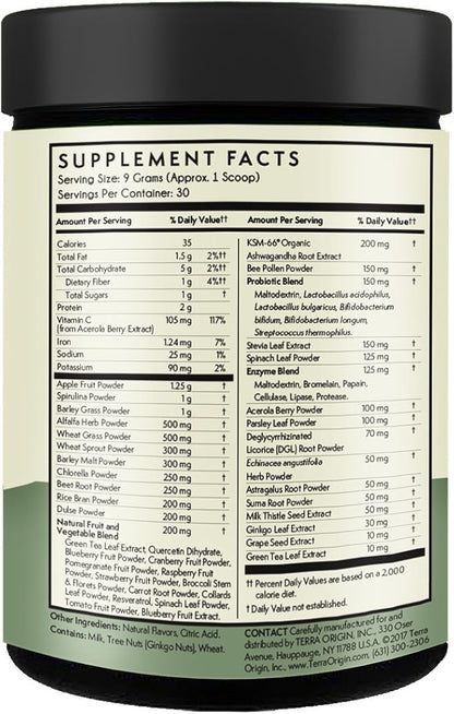 TERRA ORIGIN Superfoods Greens for Immune 30 Servings
