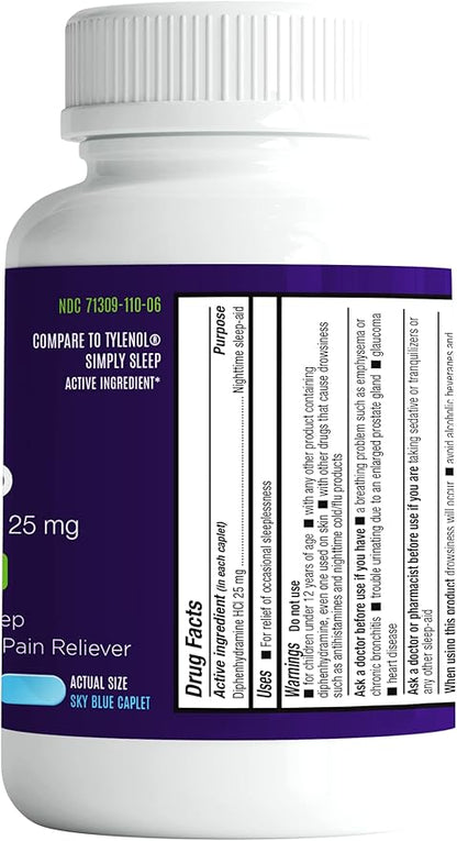 Safrel Nighttime Sleep Aid, Diphenhydramine HCl 25mg (600 Count 1), 600, 600, Count)