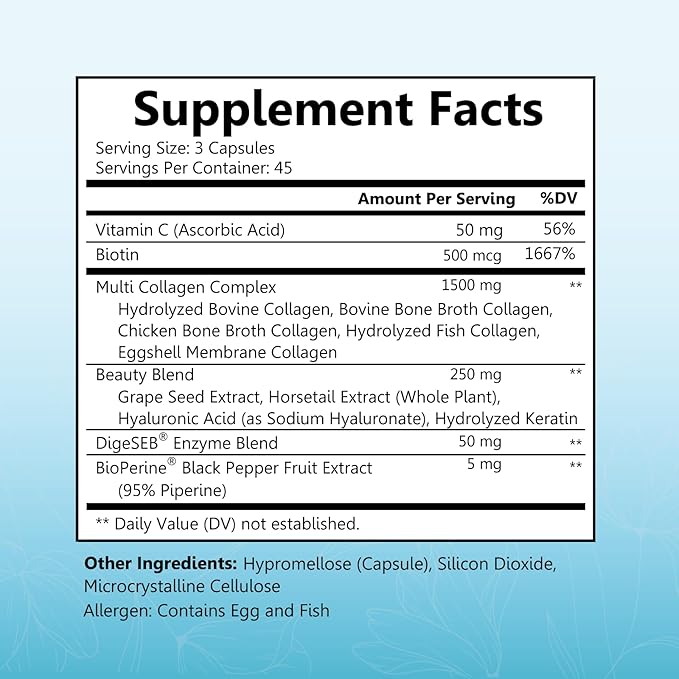 Multi Collagen Peptides Capsules for Women 135 Collagen