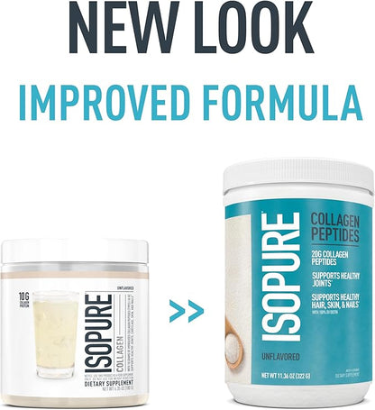 Isopure Collagen Peptides Powder, Promotes Hair, Health,14 Servings,