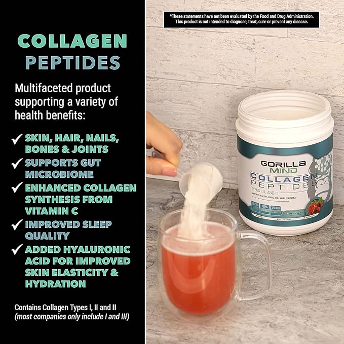 Gorilla Mind Collagen Peptides Powder 435g (Blue