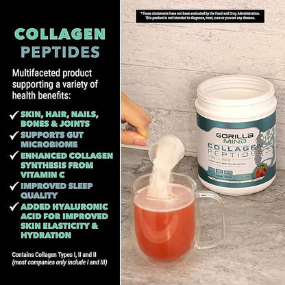 Gorilla Mind Collagen Peptides Powder 435g (Blue