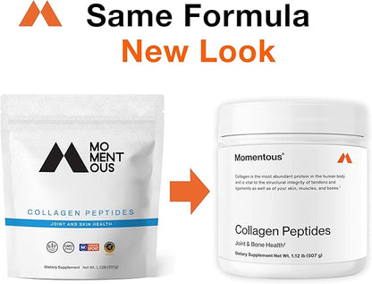 Momentous Grass Fed Collagen Peptides Powder (30 Servings)