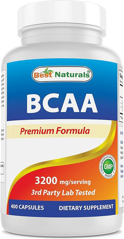 Best Naturals BCAA Branch Chain Amino 3200mg per 400 Capsules 100% Pure