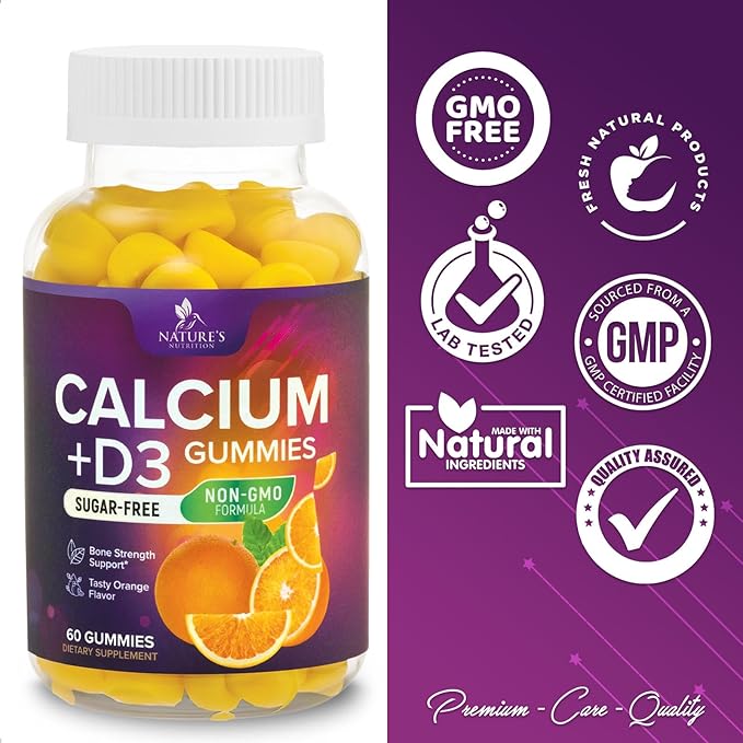 Sugar Free Calcium Gummy Bites Plus 400 IU D3, Bone 60 Gummies