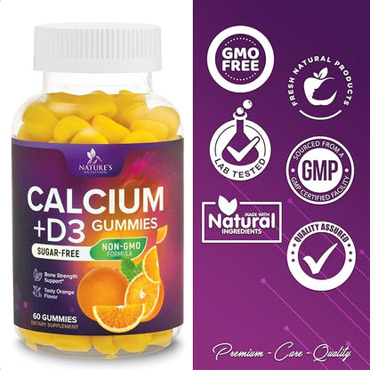 Sugar Free Calcium Gummy Bites Plus 400 IU D3, Bone 60 Gummies