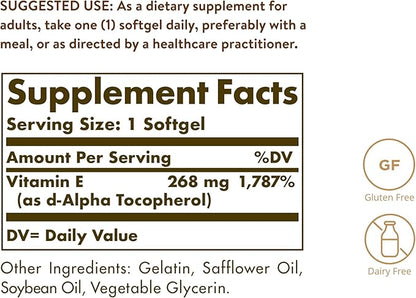 Solgar Vitamin E 268 mg (400 360 Alpha 360 Servings