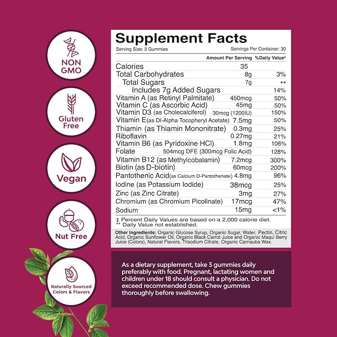 USDA Organic Multivitamin for Women and Men (1 Month)