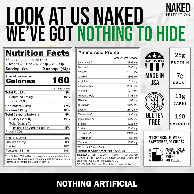 NAKED Whey Double Chocolate Grass Fed 53 Servings