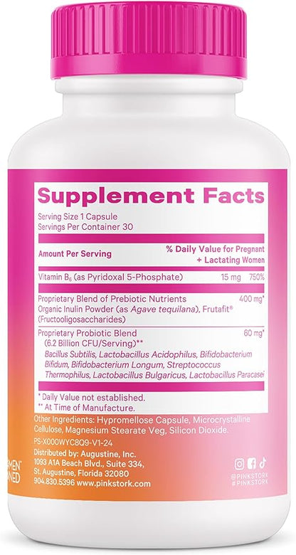 Pink Stork Prenatal Probiotics for Women B6 and 30 Capsules