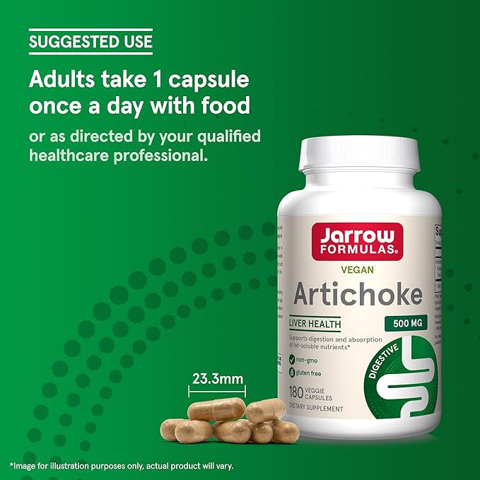 Jarrow Formulas Artichoke 500 mg, Dietary 180 Veggie 180 Day 12