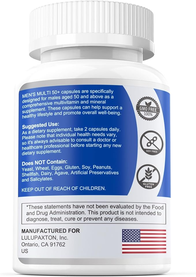 Multivitamin for Men 50 Plus, Mens 23 Essential 6 Aminos 400mg for 60 Cts