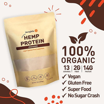 Hemp Vegan Protein Powder for Heart 9 Essential 10 ounces)