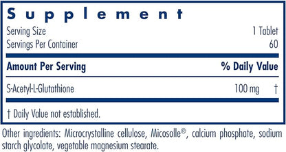 Allergy Research Group Acetyl-Glutathione 100 mg 60 Count