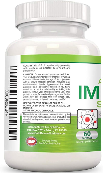 Gold Banner Immune Support Supplement Superior Anti-Oxidant - Boosts Immune System with Red Raspberry, Pomegranate, Pine Bark, Grape Seed, Green Extracts- Polyphenols, Lycopene