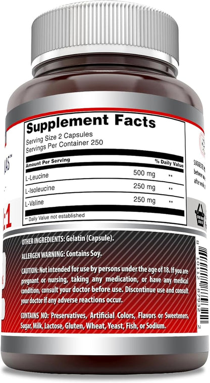 Amazing Formulas BCAA 2:1:1 1000 Mg (1 Pack, 500 Count)