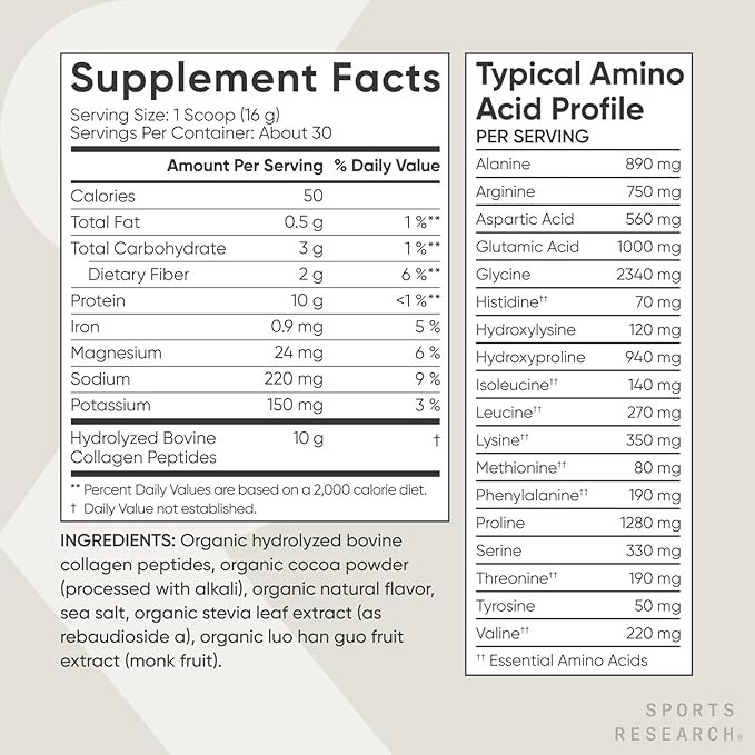 Sports Research® Organic Collagen Powder 30 Servings