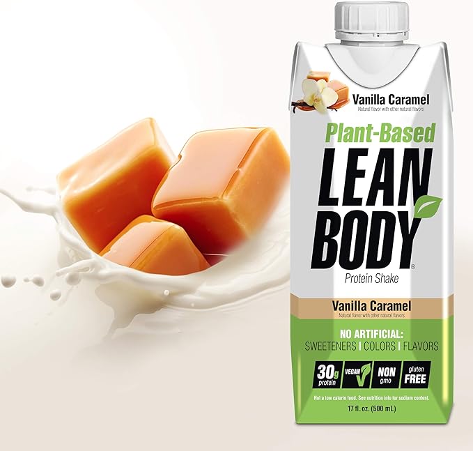 Lean Body Ready-to-Drink, Plant-Based Vegan Vanilla 30g Protein, 12)