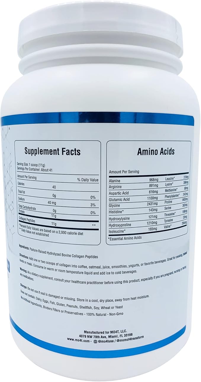 MO4T Collagen Peptides- Grass-Fed- Hydrolyzed -Bovine (2 pounds)