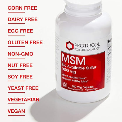 Protocol MSM Bioavailable Sulfur 1,000mg - 180 Veg