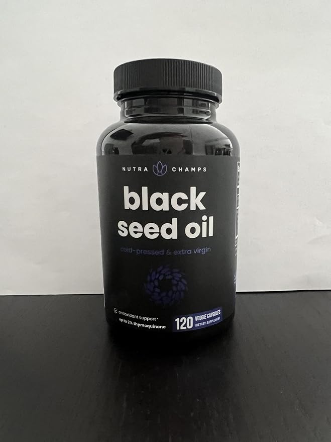 NutraChamps Organic 120 Vegan Softgel Black Cumin Seed Oil Capsules, 1400mg Per Serving Virgin Cold Pressed Nigella Sativa Oil Pills with Thymoquinone & Vitamin E, Rich in Omega 3 6 9