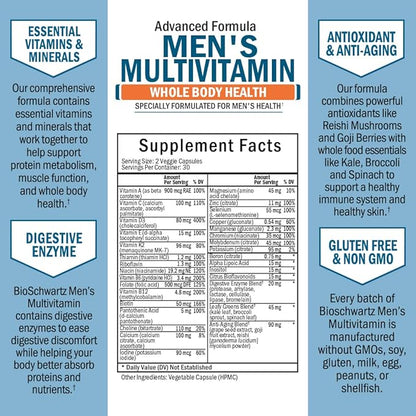 Men's Multivitamin with Vitamin C A D3 E -60 Ct