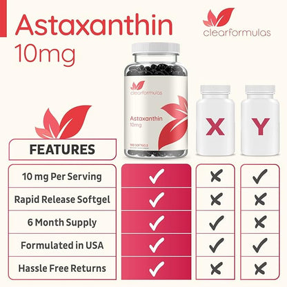ClearFormulas Astaxanthin 10mg 180 Softgels Max