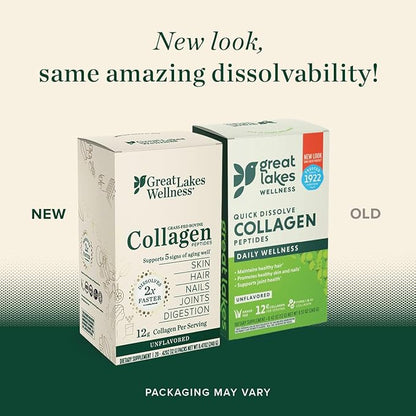 Great Lakes Wellness Collagen Peptides Powder 20 Sticks