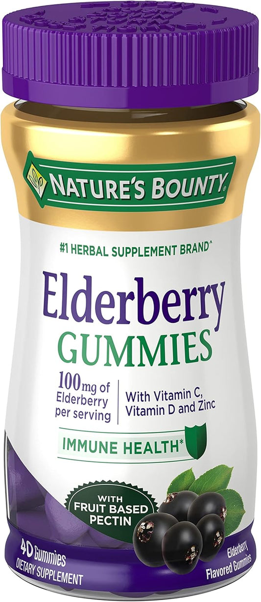 Nature's Bounty Elderberry Gummies, Immune Support, 40 Gummies