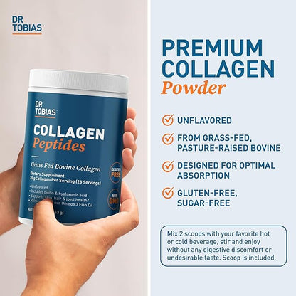 Dr. Tobias Collagen Peptides Powder, Grass 20 OZ, 28 Servings