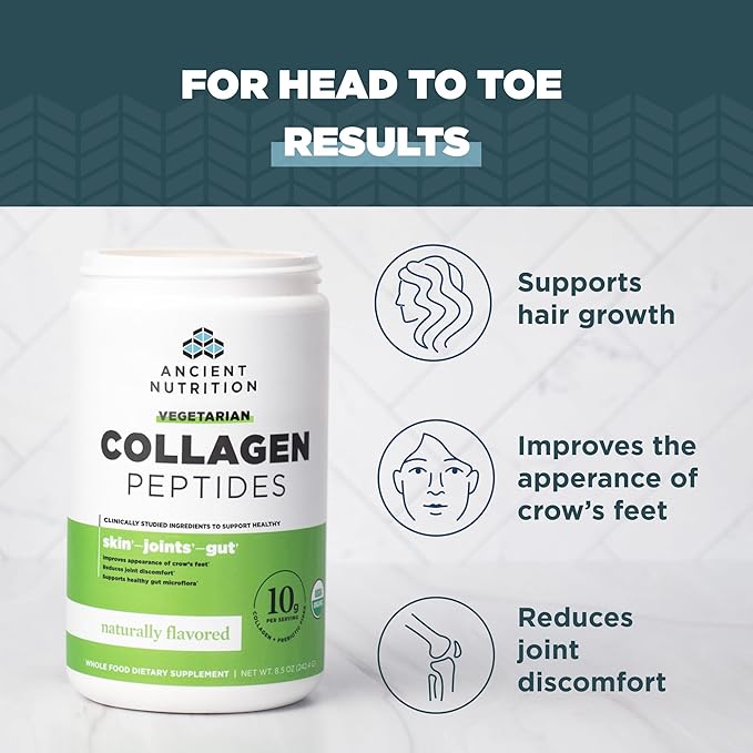 Ancient Nutrition Vegetarian Collagen Peptides, Collagen 28 Servings