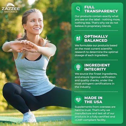 Zazzee Extra Strength 8-in-1 Immune Support, 1400 mg 180 Vegan 1000 mg 1000 IU D3, Zinc,