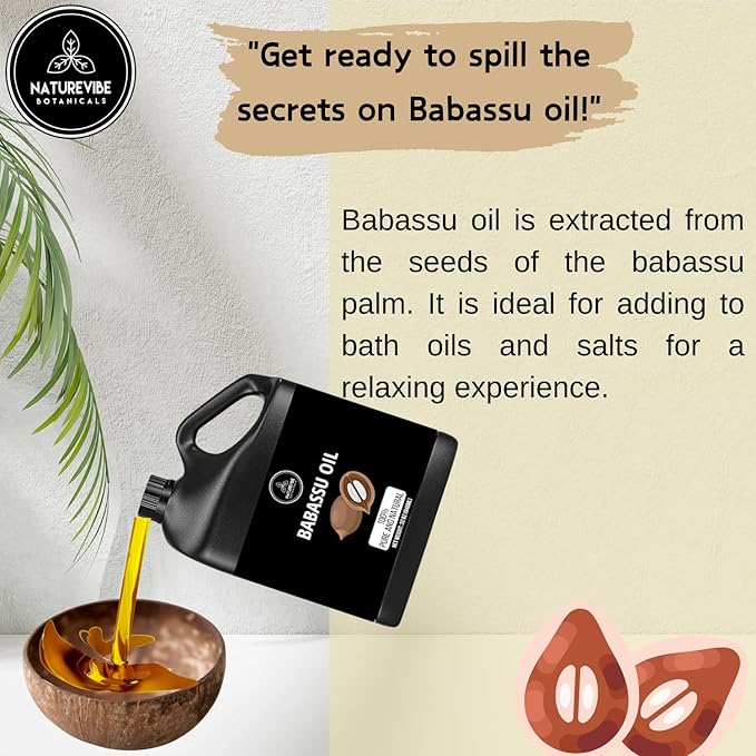 Naturevibe Botanicals Babassu Oil 32 Ounces 100% Pure