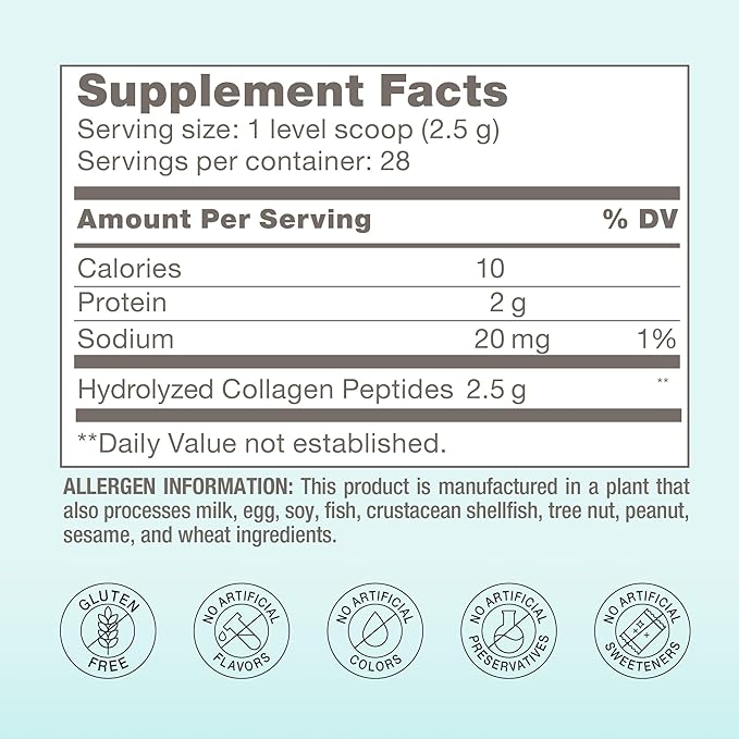 BODi Bioactive Collagen Peptides Powder, Collagen 2.47 oz, 28 Servings