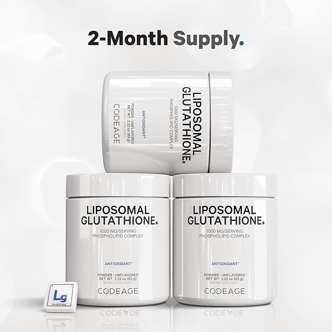 Codeage Liposomal Glutathione Powder 1000 mg 2-Month Supply, 2.22 Oz