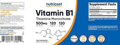 Nutricost Vitamin B1 (Thiamine) 500mg, 120