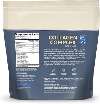 Dr. Mercola Collagen Complex Powder, Vanilla 30 Servings,