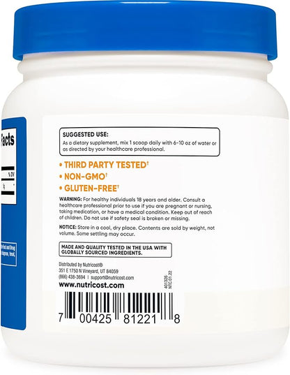 Nutricost L-Glutamine Powder (500 Grams) Unflavored 100 Servings