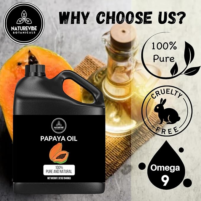 Naturevibe Botanicals Papaya Seed Oil 32 Ounces 100% Pure