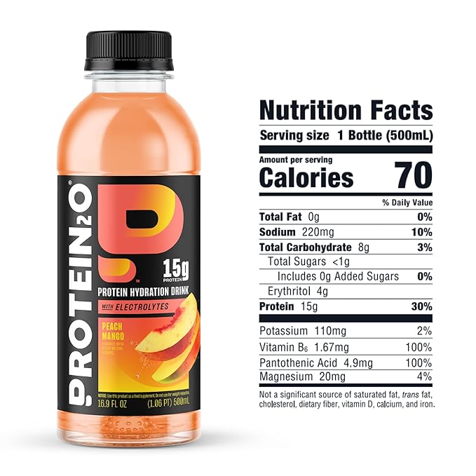Protein2o 15g Whey Protein Isolate Hydration Drink, 350mg of Electrolytes, Vitamins B5 & B6, Low Sugar, Flavor Fusion Variety Pack, 16.9 oz Bottle (Pack of 12)