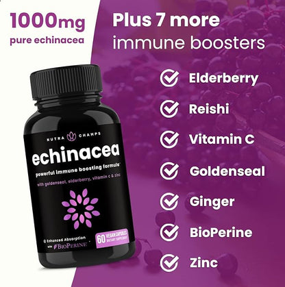 Echinacea Goldenseal 1000mg with Elderberry, Vitamin
