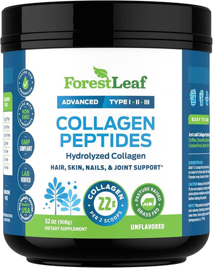 Collagen Peptides Powder Unflavored 1, 2 2 & 3 - 11g Per