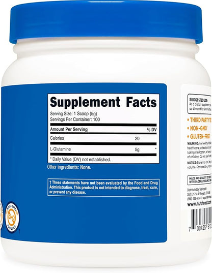 Nutricost L-Glutamine Powder (500 Grams) Unflavored 100 Servings