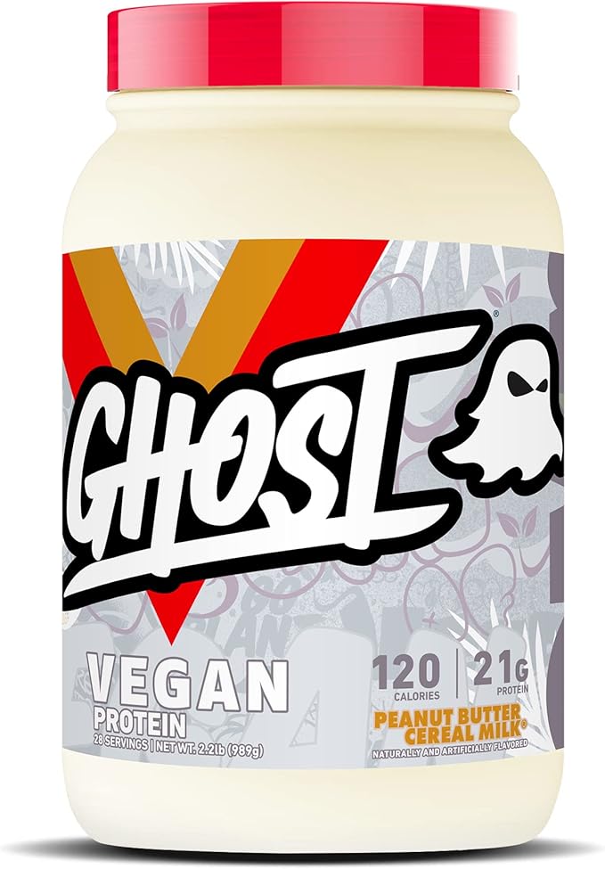 GHOST Vegan Protein Powder, Peanut Butter 2.2lb, 21g 21g of