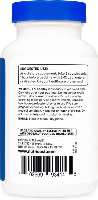Nutricost Sleep Aid Complex (1330mg Serving) (90 Caps) (2 Pack)